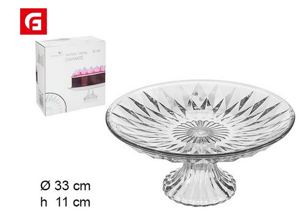 Tartera de cristal diamante 33 cm - Utensilios de cocina