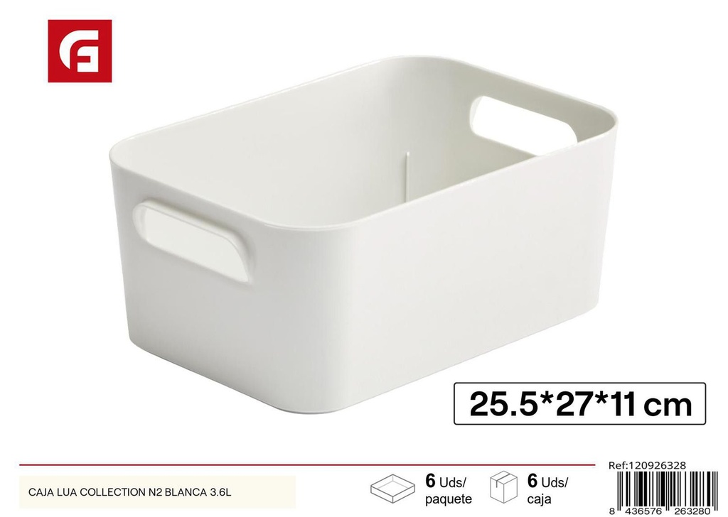 Caja Lua Collection N2 blanca 3,6L - Organizador de plástico