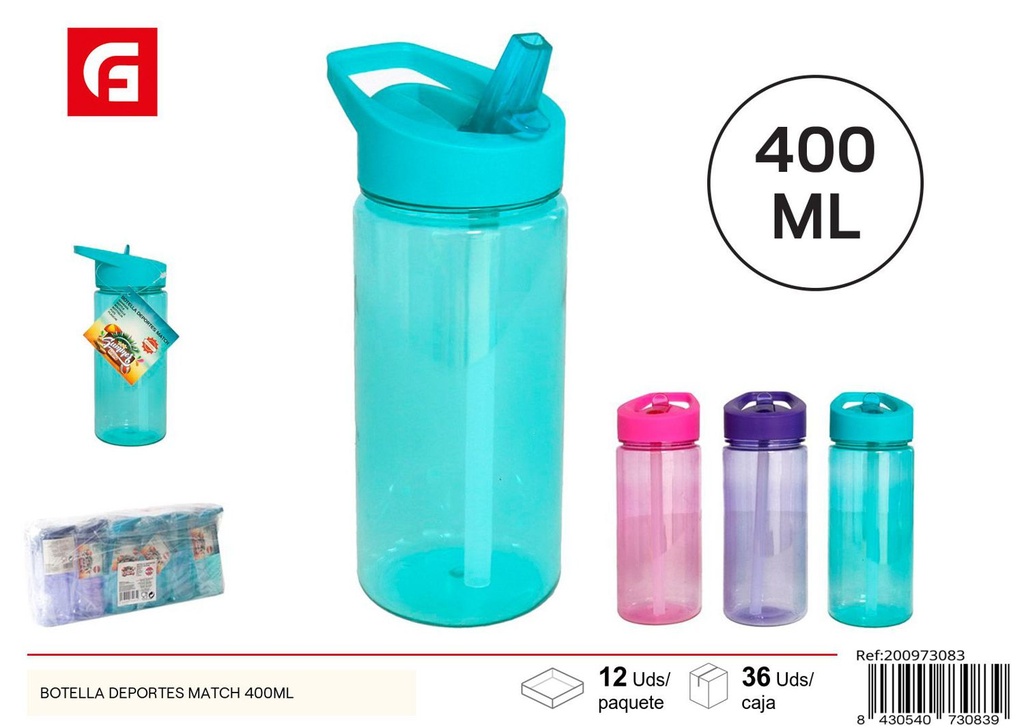 Botella de deportes Match 400ml - Envases de plástico para cocina