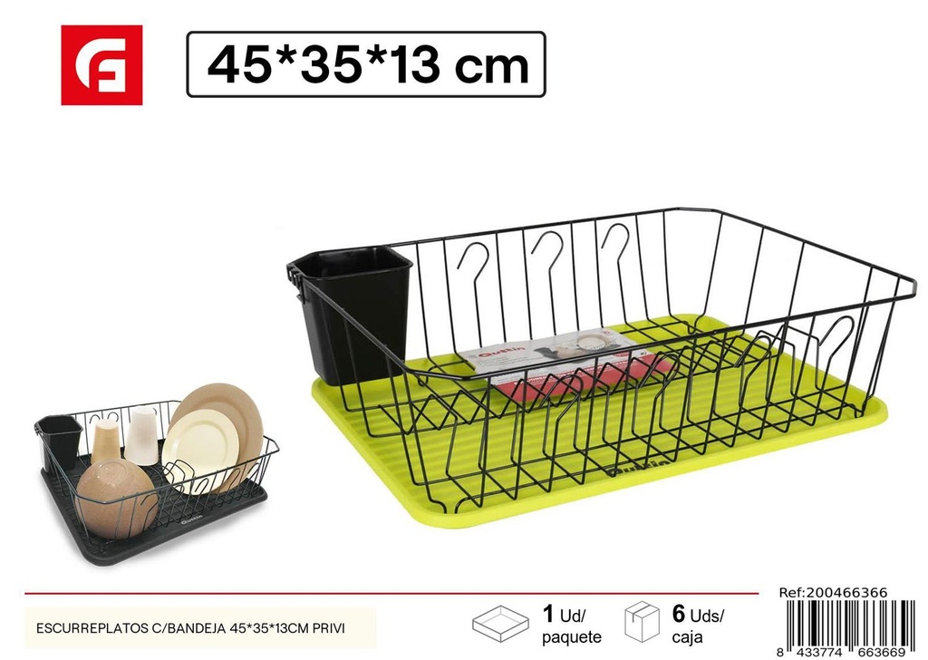 Escurreplatos con bandeja 45x35x13cm - Utensilios de cocina