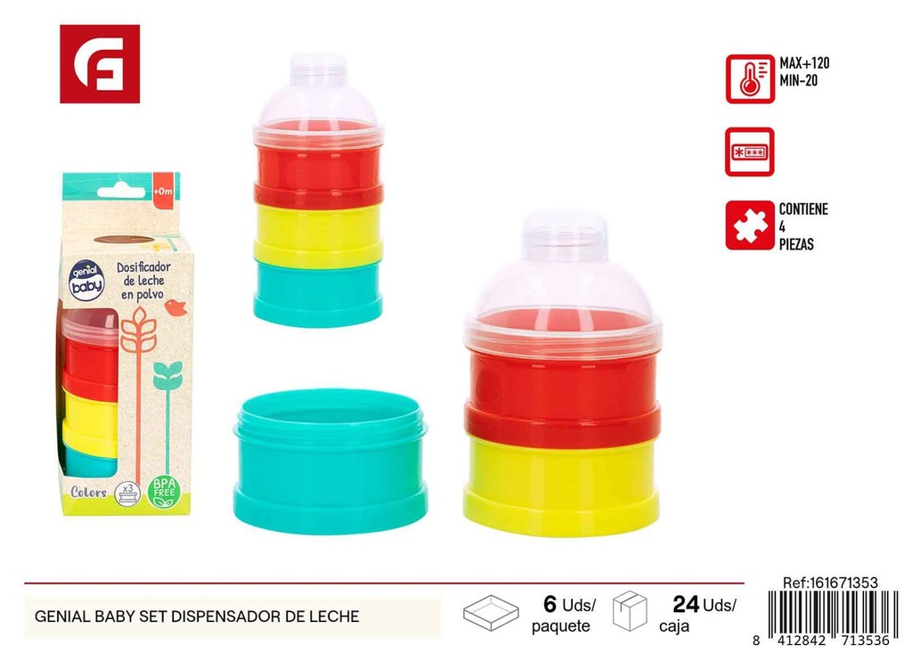 Dispensador de leche Genial Baby - Organización y práctica para alimentación infantil