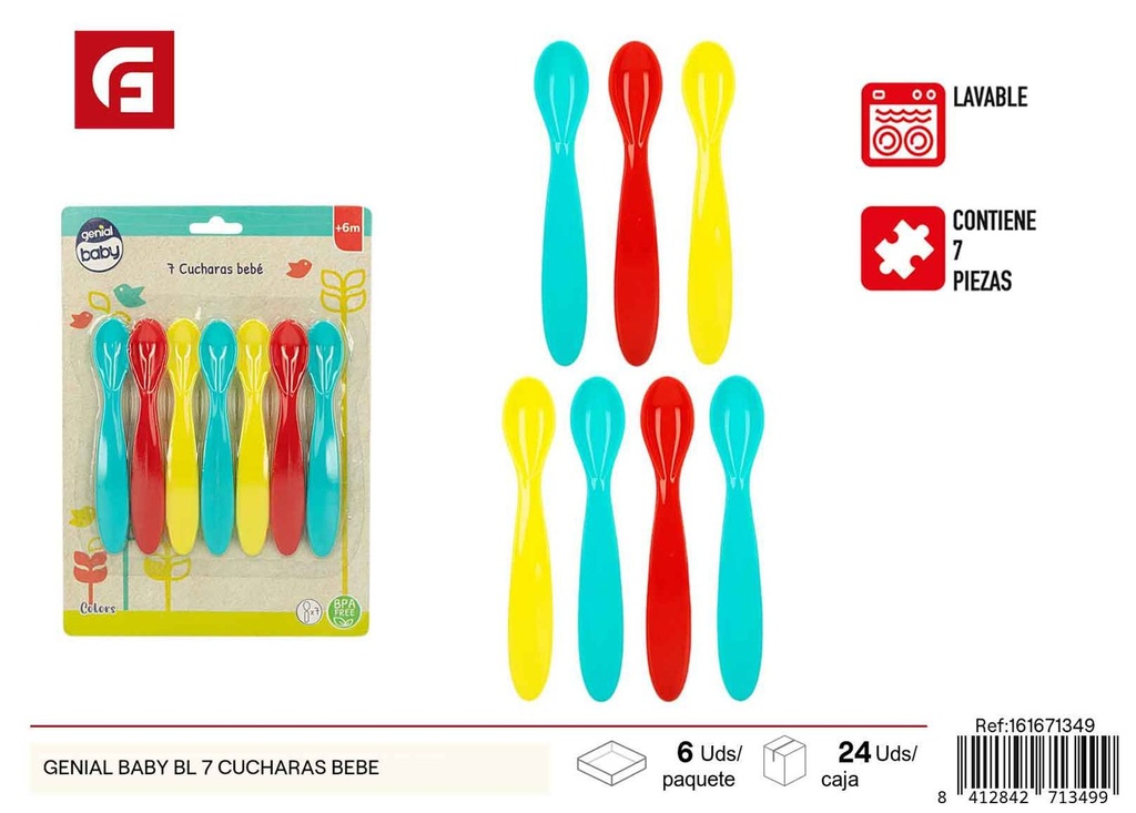 Set de utensilios para bebé - Genial Baby 7 cucharas