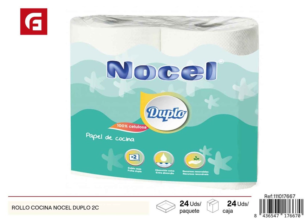 Rollo de cocina Nocel Duplo 2C - Papel para cocina y limpieza