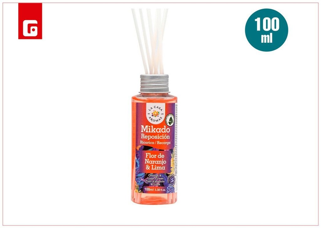 Repuesto de ambientador Mikado flor de naranjo y lima 100ml - Aroma cítrico y florales para el hogar