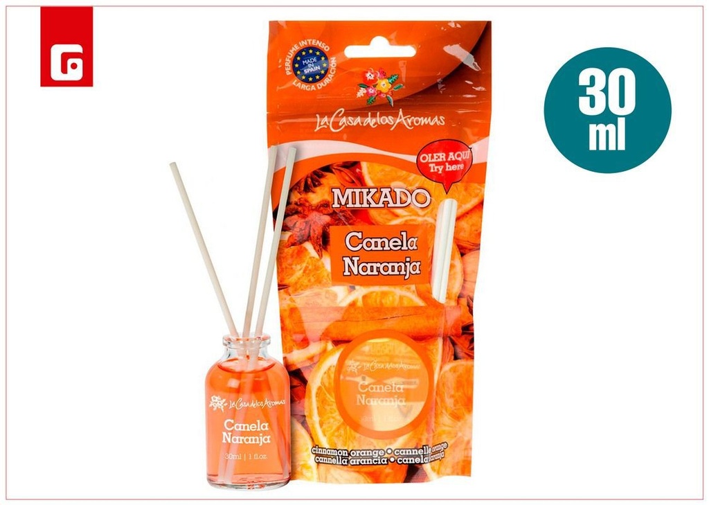 Ambientador líquido Mikado aroma canela y naranja 30ml - Fragancia en doypack