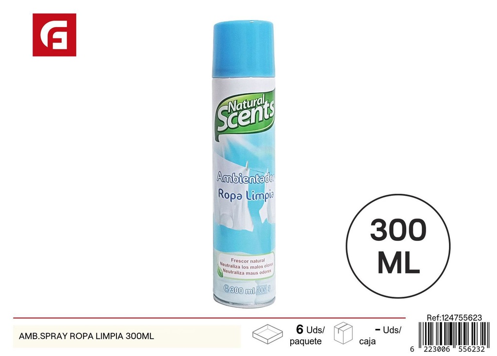 Aromatizante en spray ropa limpia 300ml - Ambientadores y fragancias