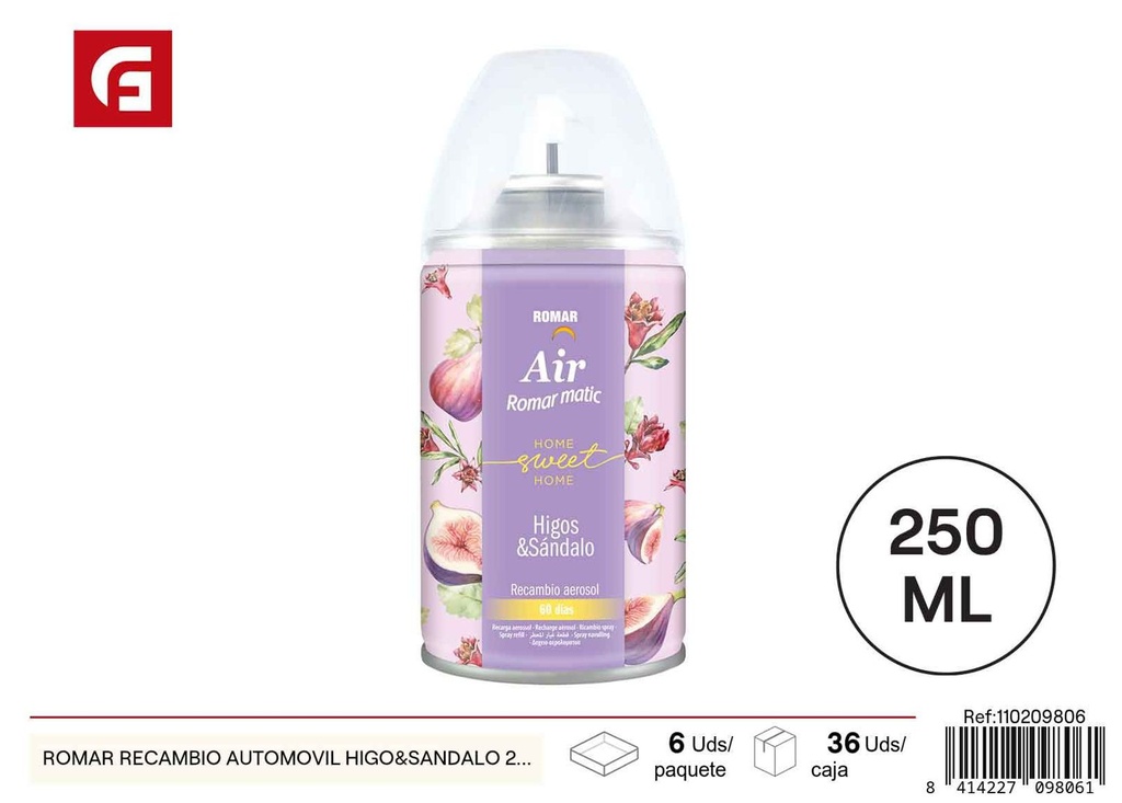 Recambio para ambientador de automóvil higo y sándalo 250 ml - Ambientadores de coche