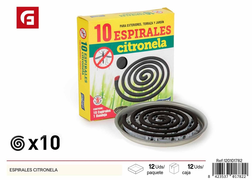 Espiras de citronela 10 piezas - Repelente de insectos