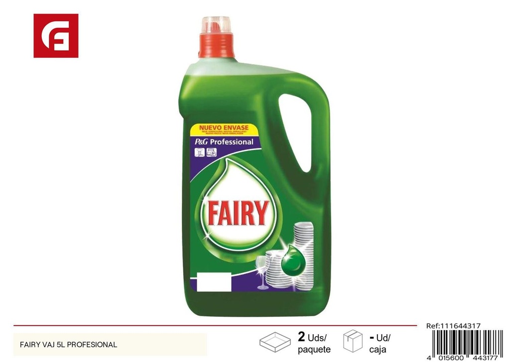 Líquido lavavajillas Fairy 5L profesional - Limpieza