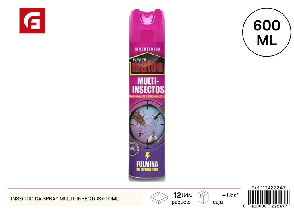 Insecticida spray multi-insectos 600 ml - Productos de limpieza