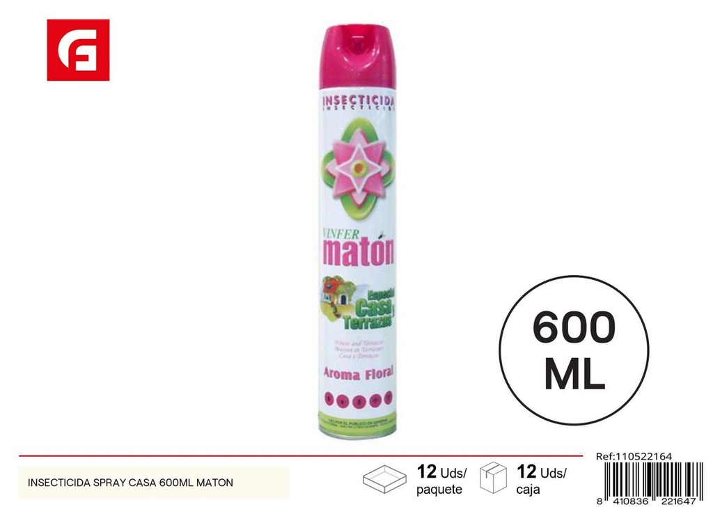 Insecticida spray casa 600ml Maton - Protección contra plagas del hogar