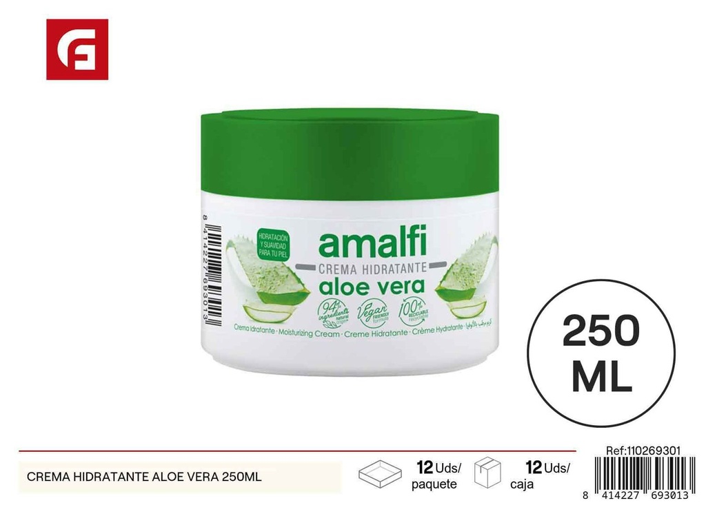 Crema hidratante de aloe vera 250 ml - Cuidado personal