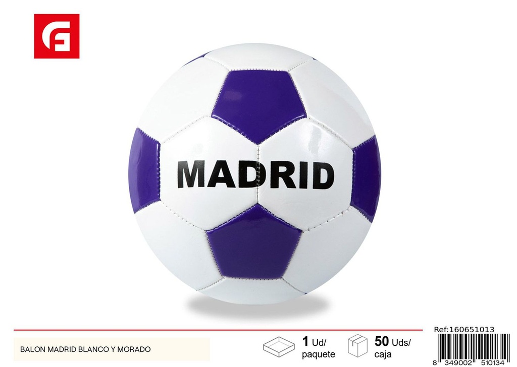 Balón Madrid blanco y morado - Juguetes deportivos y fútbol