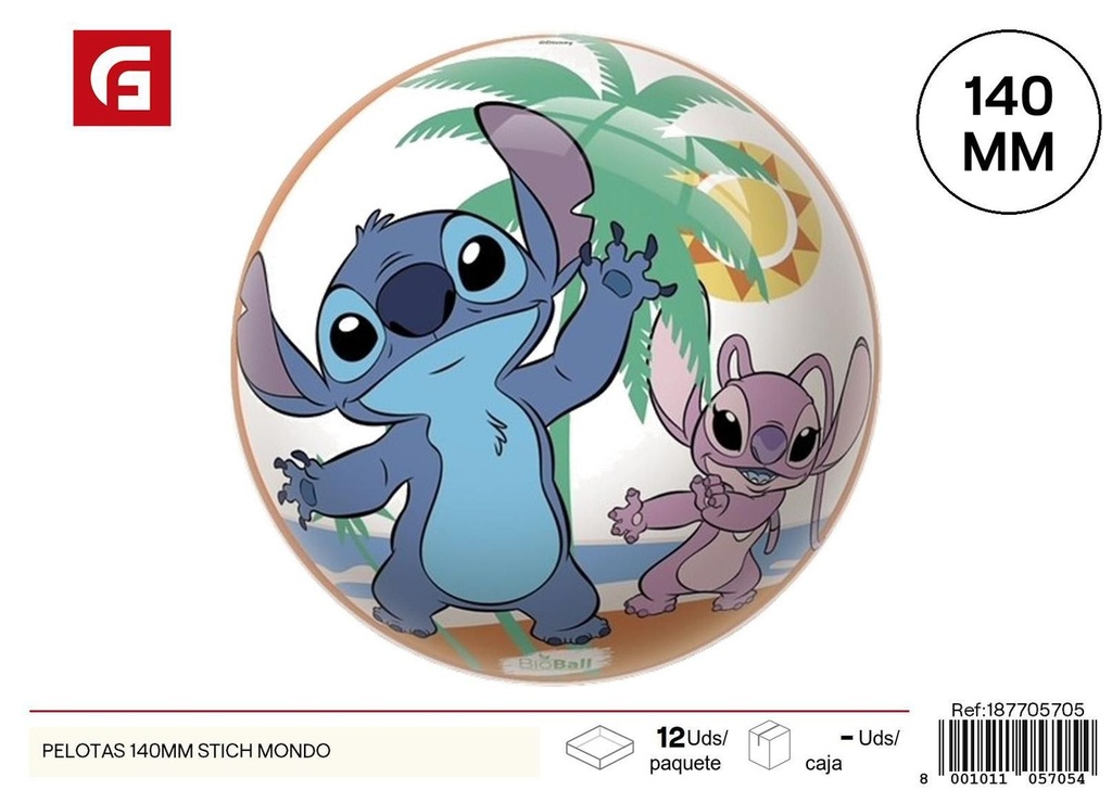 Pelota de 140 mm Stitch Mondo - Juguetes