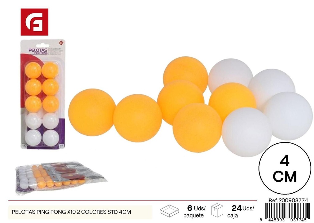 Pelotas de ping pong 4 cm (10) - Juguetes