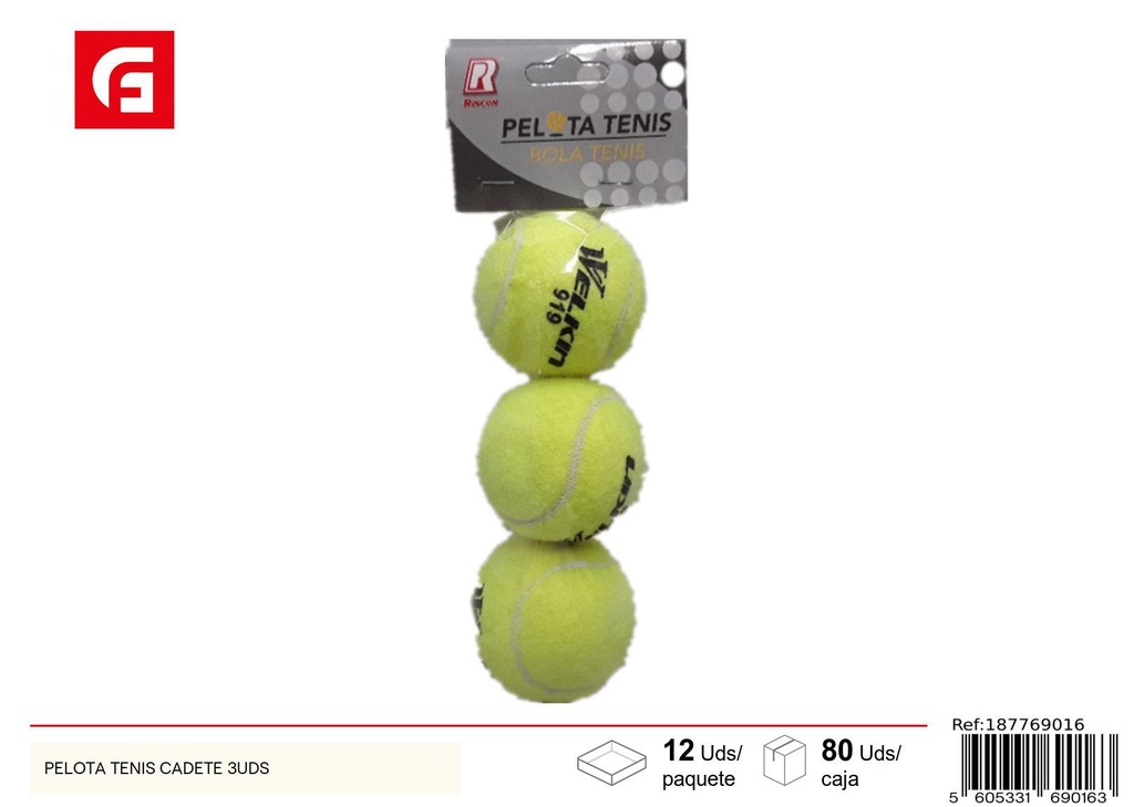 Pelota de tenis cadete 3 unidades - Juguetes deportivos