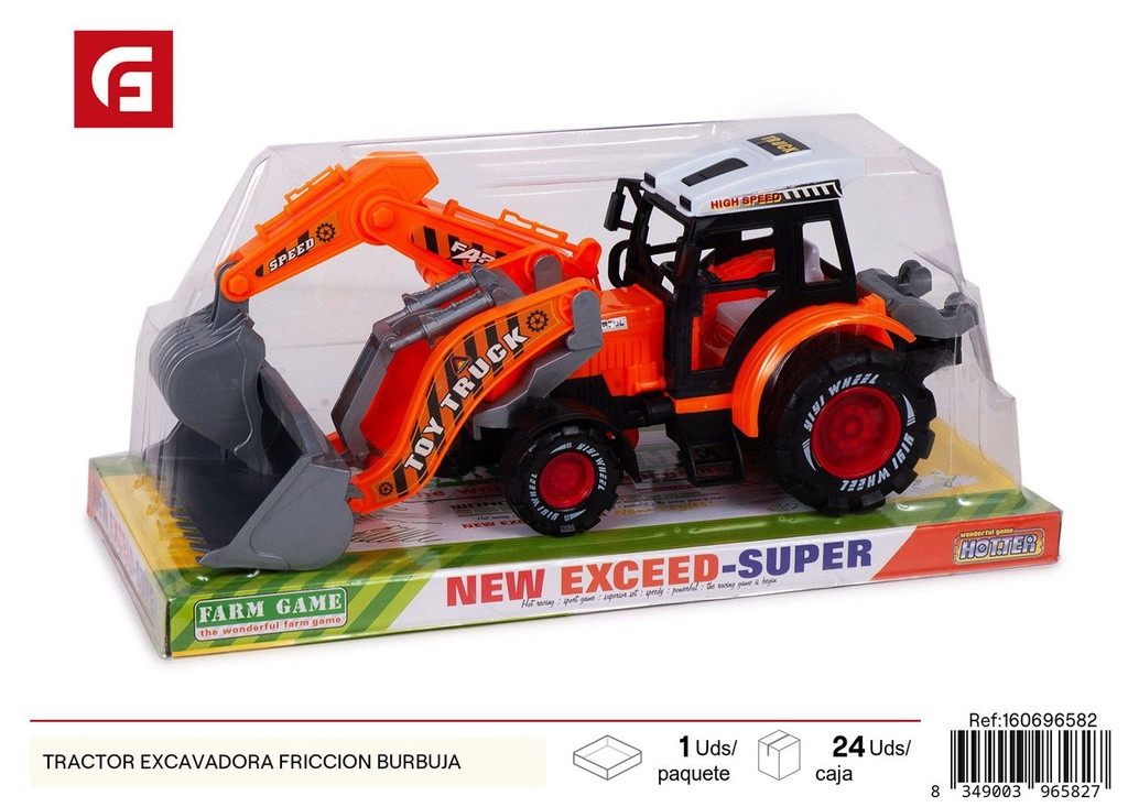 Tractor excavadora de fricción burbuja - Juguete de construcción