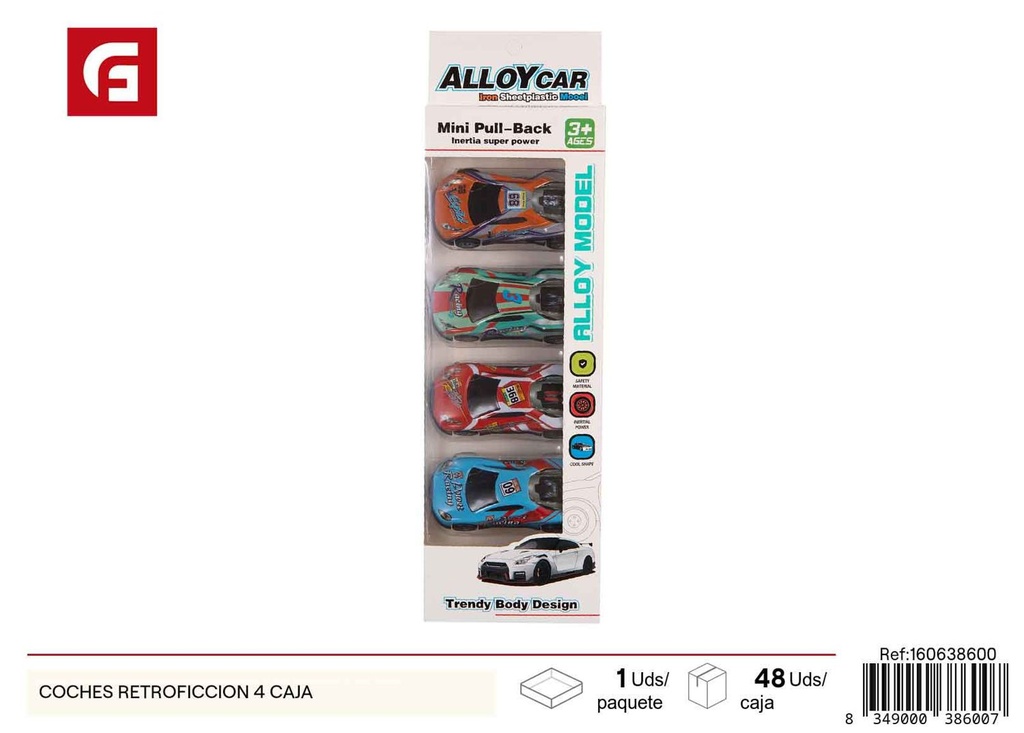 Coches de retroficción 4 en caja - Juguetes automovilísticos de colección