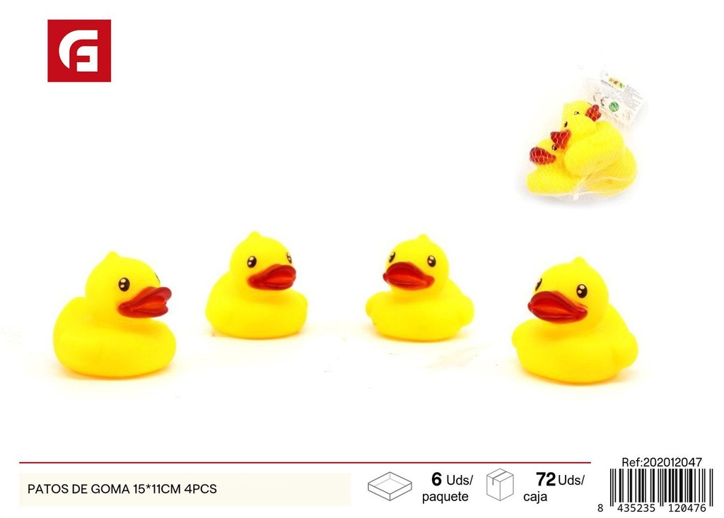 Juguetes patos de goma 15*11cm 4pcs - Juguetes para niños