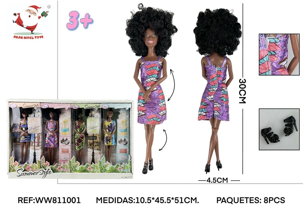 Mujer Barbie modelo africana - Juguetes de muñecas