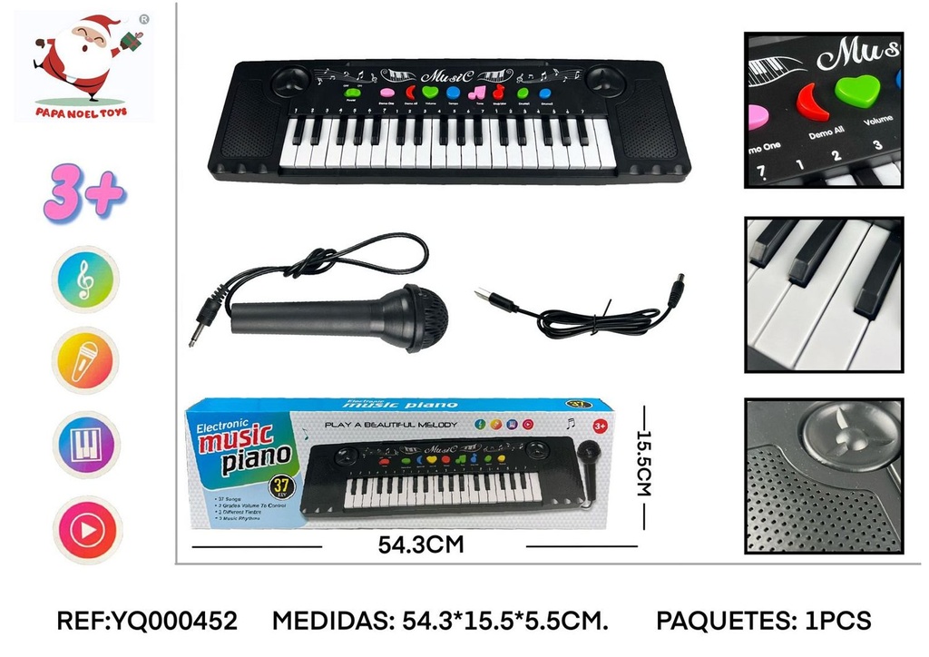 Órgano electrónico 37 teclas con micrófono - Juguetes musicales