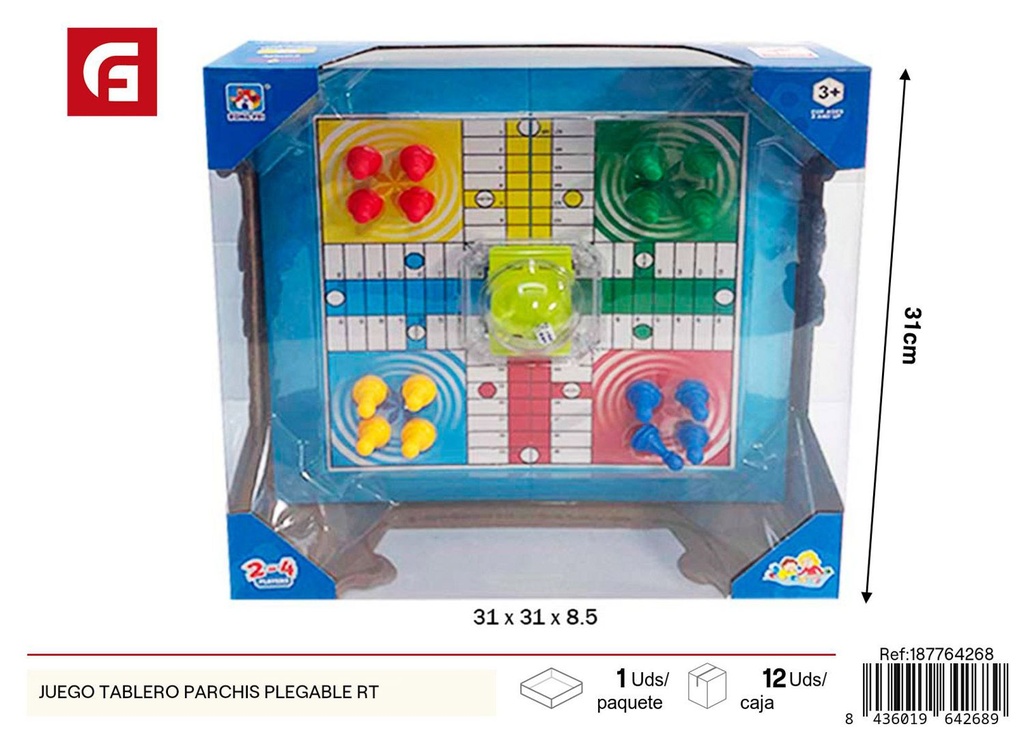 Juego tablero parchís plegable - Juguetes