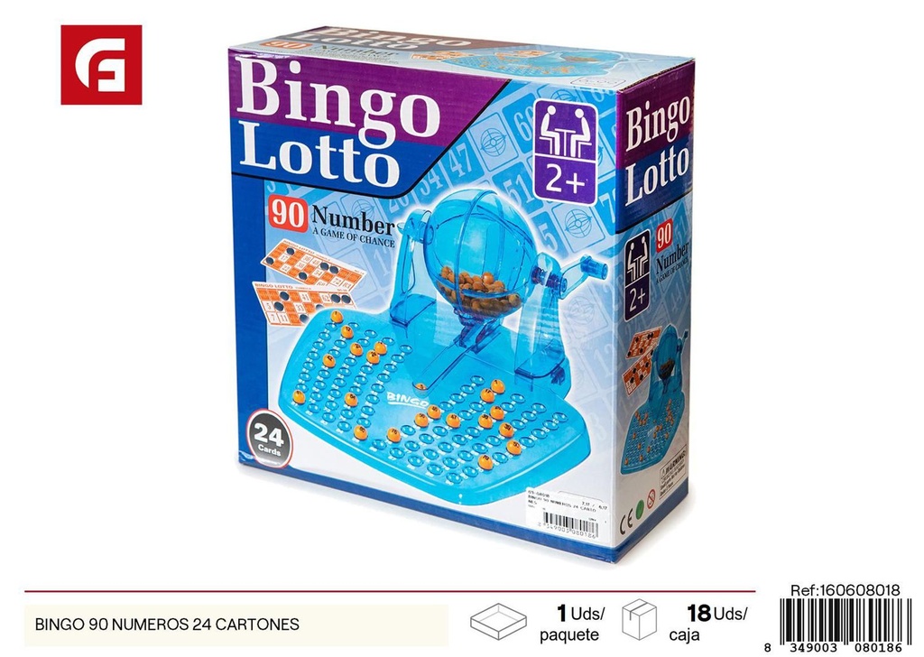 Bingo 90 números 24 cartones - Juegos de mesa de bingo