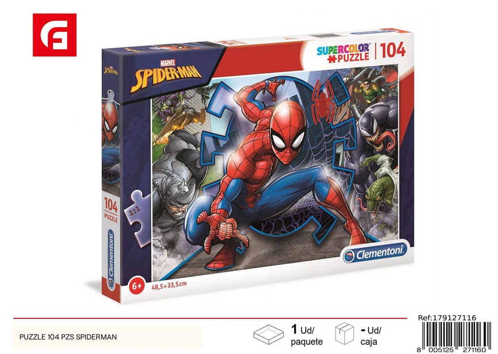 Puzzle de Spiderman 104 piezas - Juguete educativo y de entretenimiento