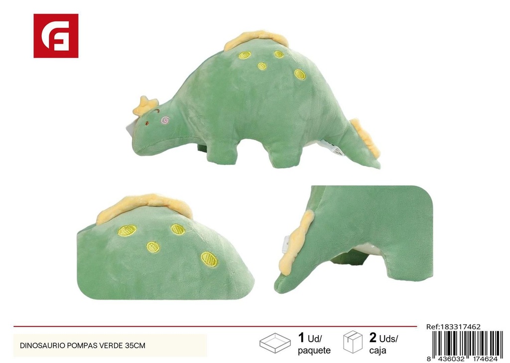 Dinosaurio verde 35 cm - Juguetes de peluche