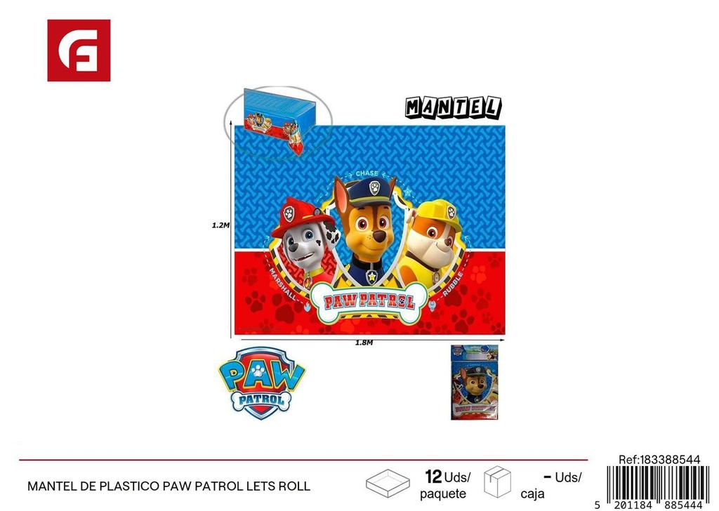 Mantel de plástico Paw Patrol Let's Roll - Fiesta