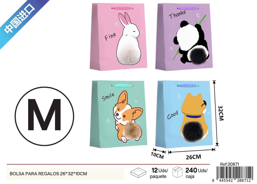 Bolsa para regalos en diseño de dibujos animados (26x32x10 cm) - Regalos y envoltorios