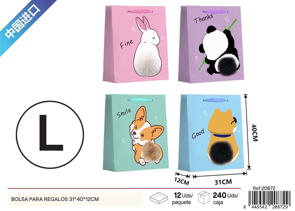 Bolsa para regalos en diseño de dibujos animados (31x40x12 cm) - Regalos y envoltorios