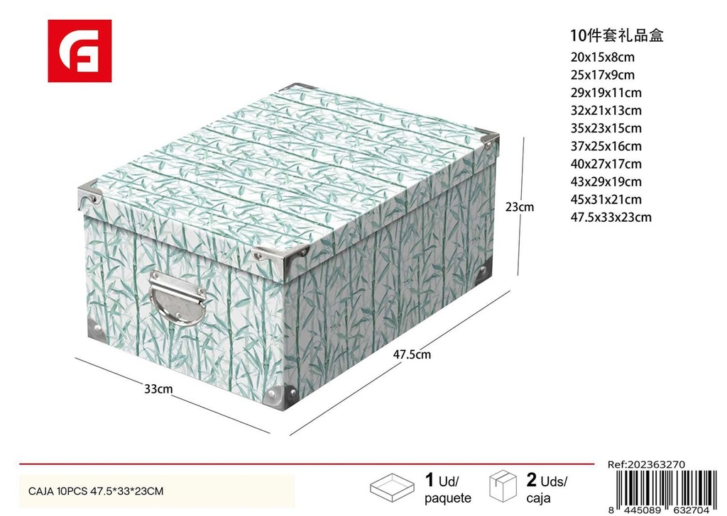 Caja 10 piezas 47.5x33x23 cm - Artículos de regalo y caja