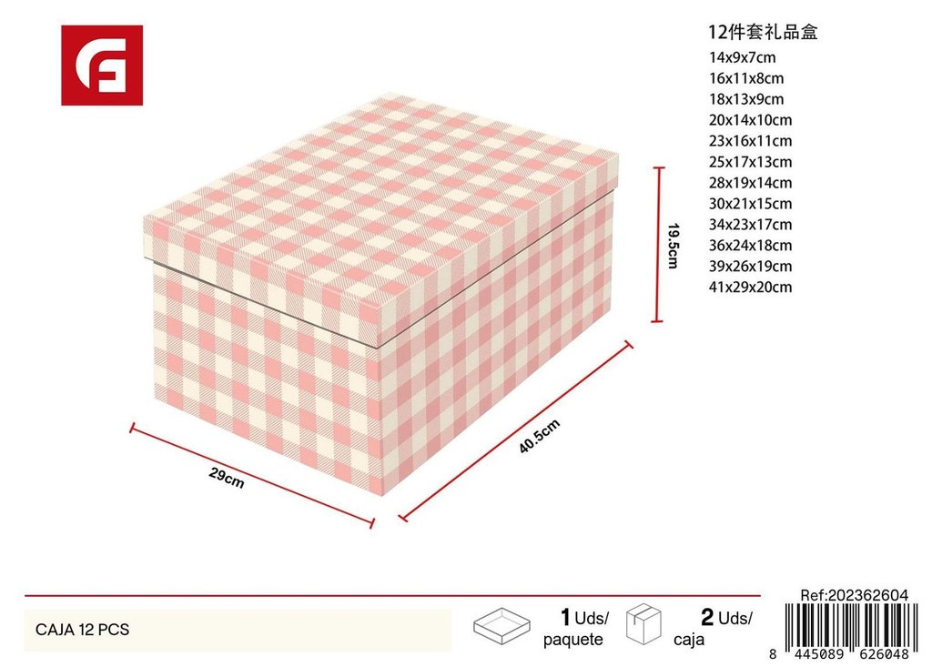 Caja de 12 pcs - Artículos de regalo