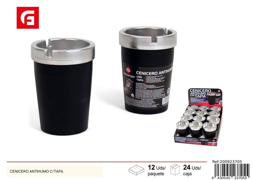 Cenicero antihumo con tapa - Accesorios de fumador