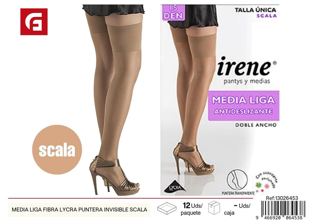 Media liga fibra Lycra puntera invisible Scala - Medias y calcetines