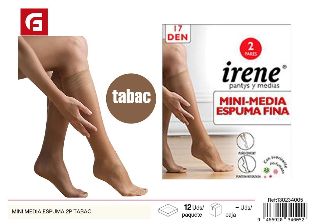 Mini medias de espuma 2P TABAC - Calcetines y pantys