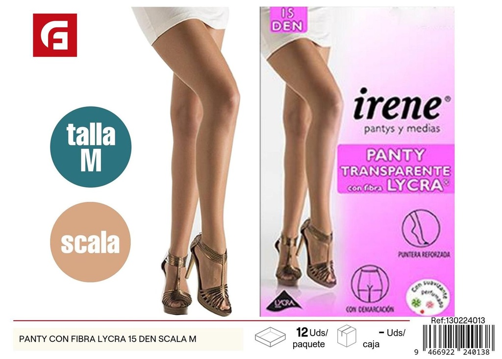 Panty con fibra lycra 15 den Scala M - Medias y calcetines