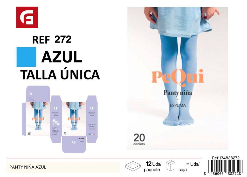  Panty niña azul - Medias y calcetines para niñas