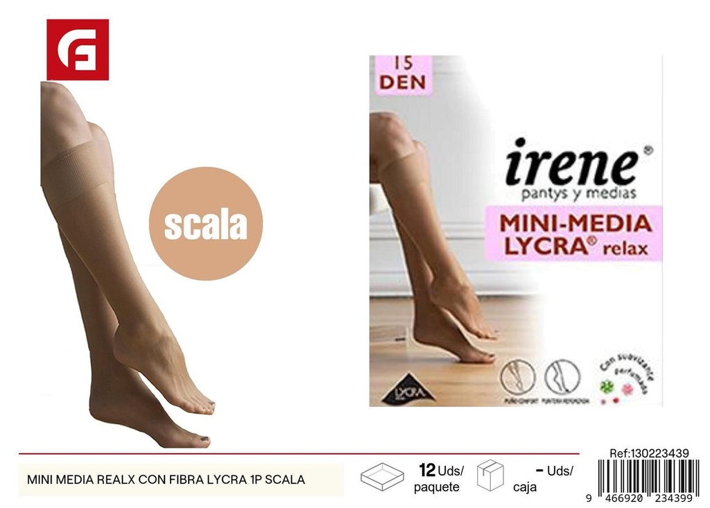 Mini media relax con fibra lycra 1P Scala - Medias y calcetines