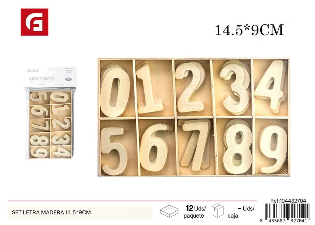 Set de letras de madera 14.5*9 cm - Manualidades