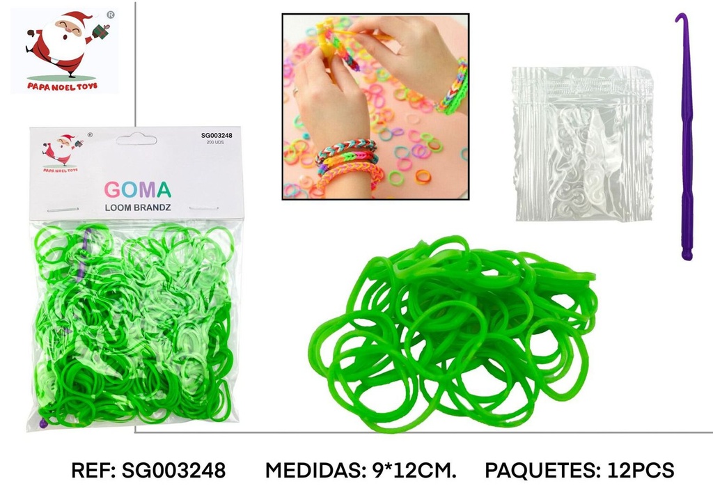 Goma para manualidades en bolsa verde, paquete de 12 - Accesorios para manualidades