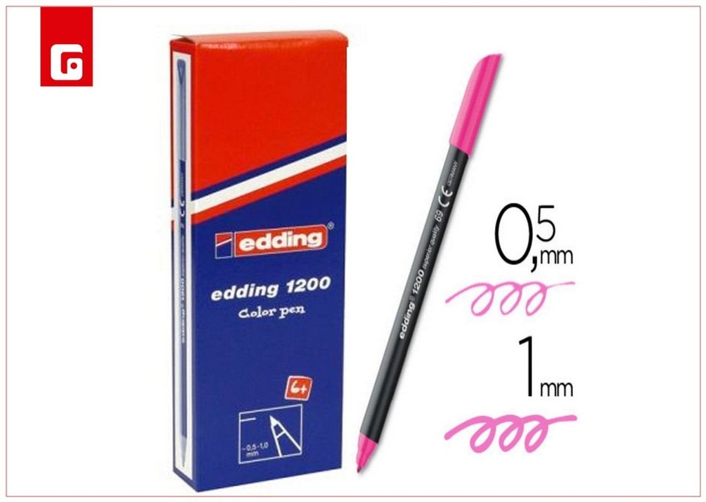 Rotulador Edding 1200 (69) rosa neón - Marcadores y material escolar
