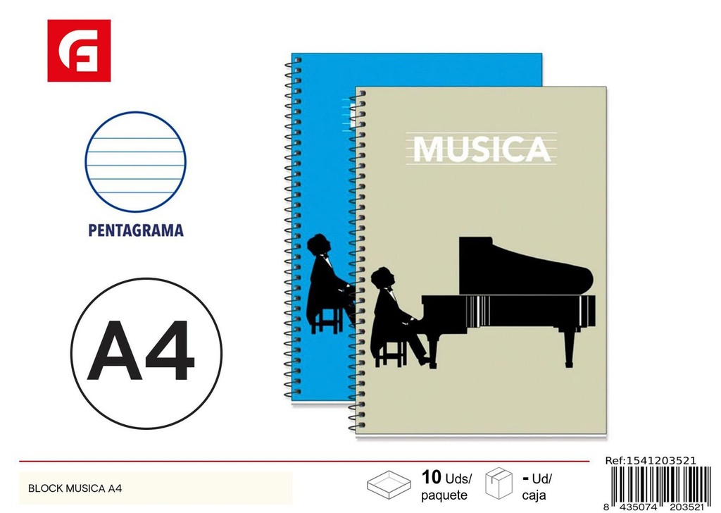 Cuaderno de música A4 - Material escolar