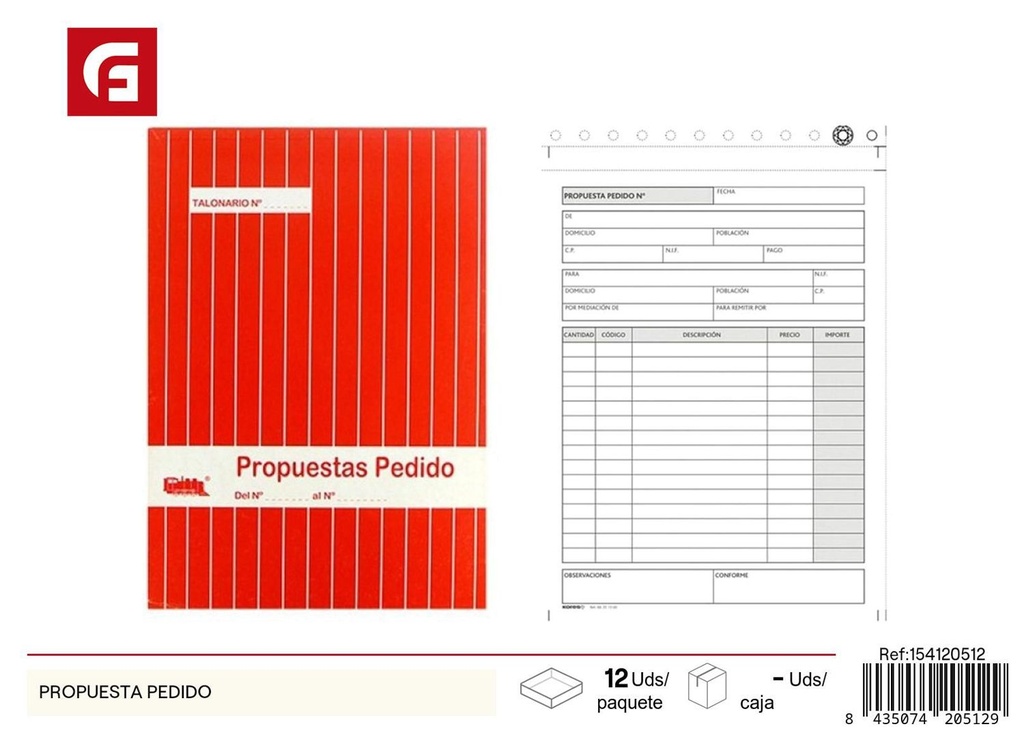 Propuesta de pedido - Material de oficina