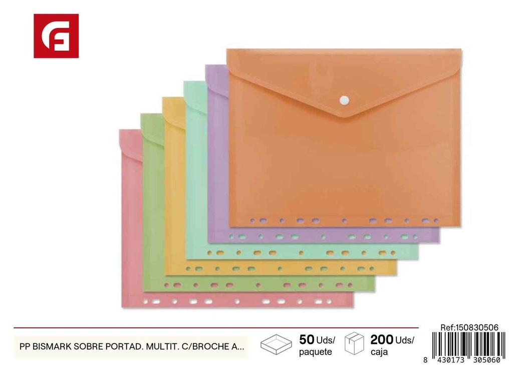 Carpeta Bismark PP A4 - Folder multifuncional con broche