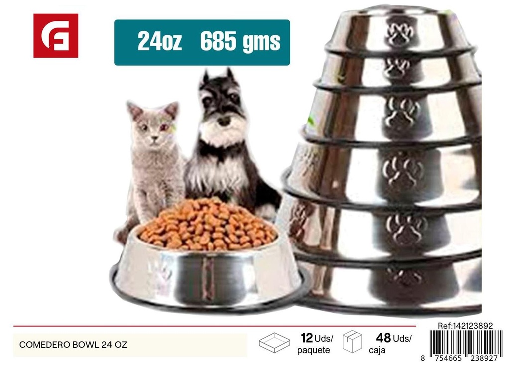 Comedero bowl 24 oz para perros - Accesorios para mascotas