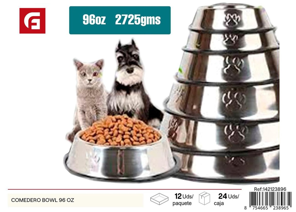 Comedero bowl 96 oz para perros - Accesorios para mascotas