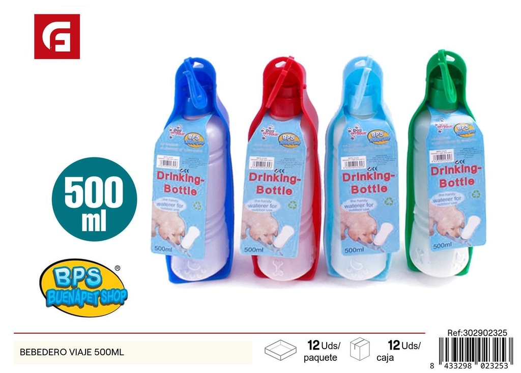 Bebedero de viaje 500ml - Comederos y accesorios para mascotas