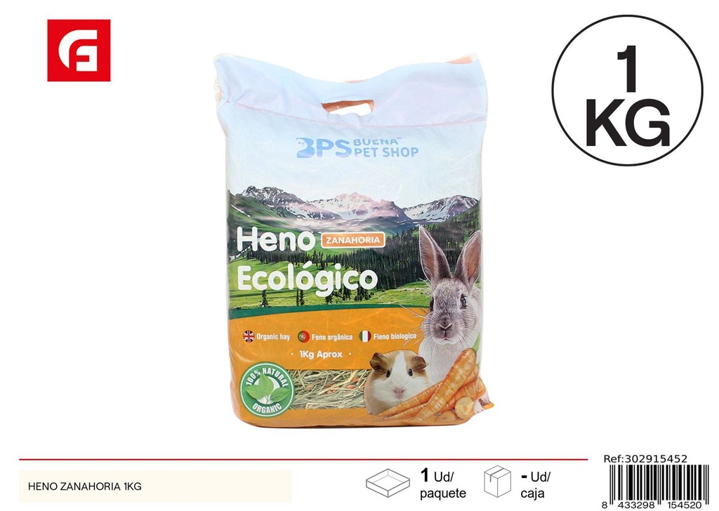 Heno de zanahoria 1kg - Alimentación para mascotas